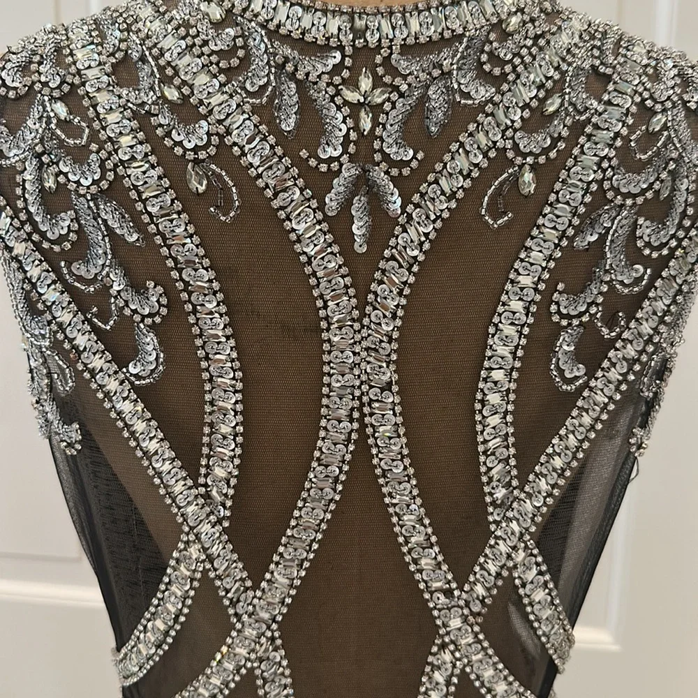 Jazz couture size 8 black and sequin long gown. - Picture 7 of 13